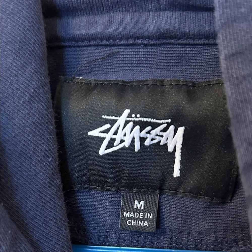 Stussy Navy Blue Pullover Hoodie - Picture 3 of 3